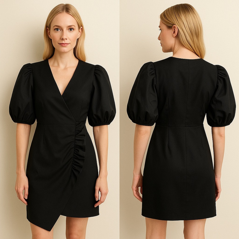 Pinko black puff sleeve dress